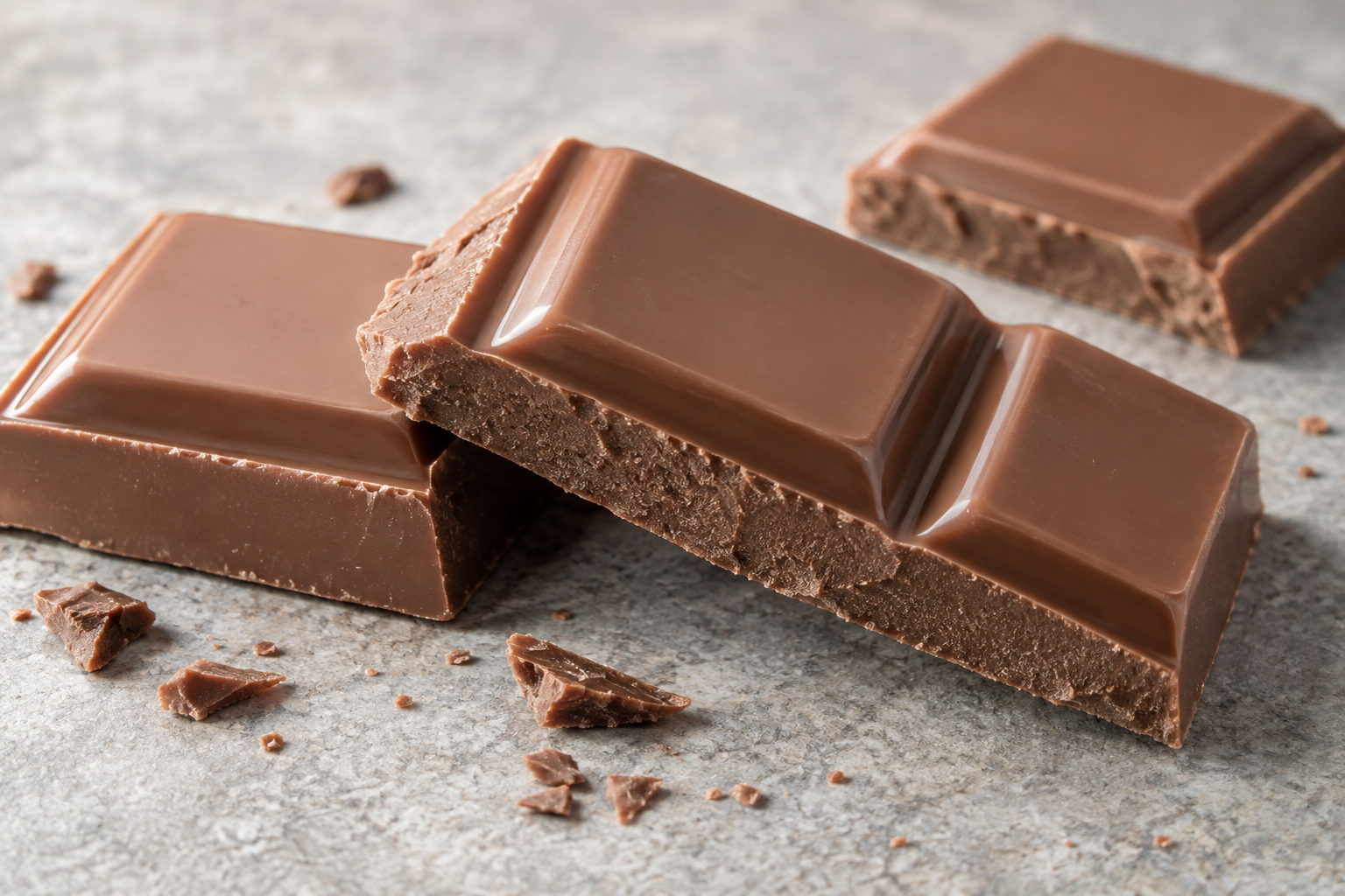 Smooth milk chocolate close-up, AI illustration