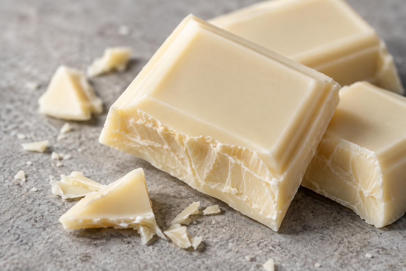 Ivory white chocolate broken edge detail, AI illustration